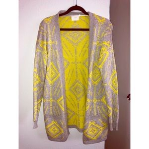 Neon green and grey cardigan